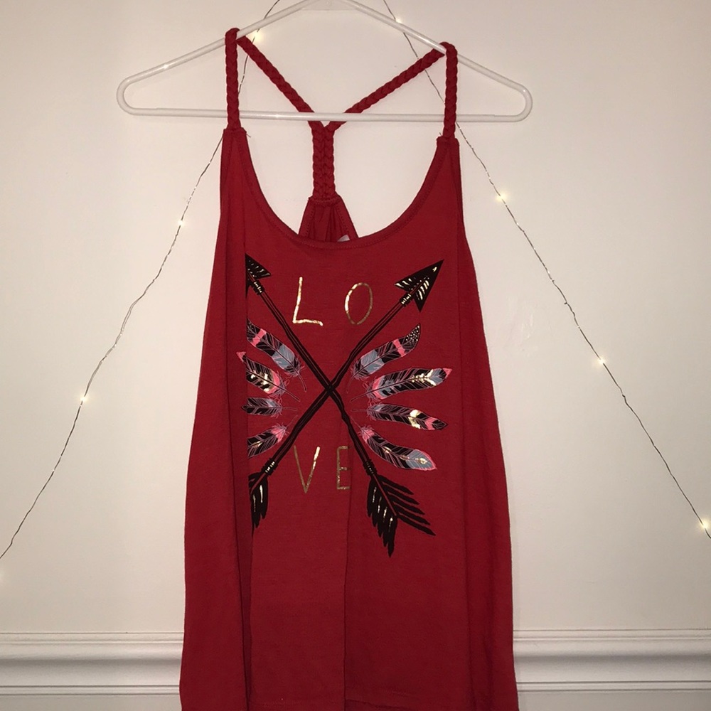 red arrow love tank top